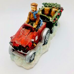 Vintage Christmas Hayride Tractor Figurine | Farm Decor | Removable Driver B37